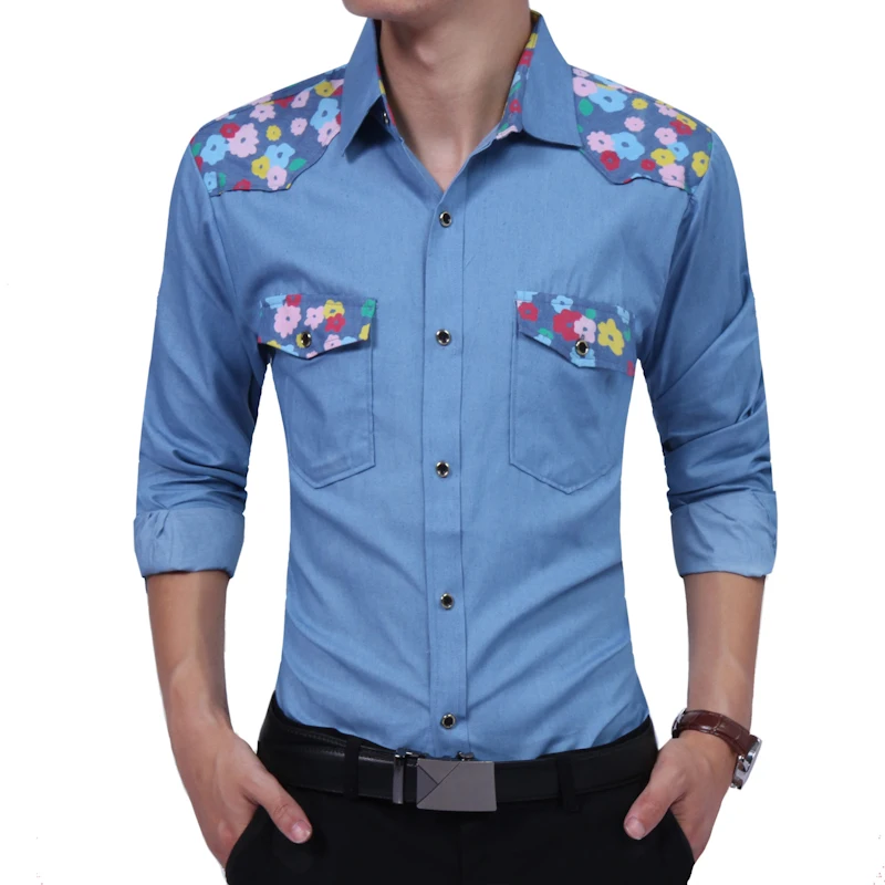Brand Fashion Male Shirt Long -Sleeves High Quality Flower Stitch Casual Shirt Denim Fabric Mens Dress Shirts Slim Men Shirt
Brand Fashion Male Shirt Long -Sleeves High Quality Flower Stitch Casual Shirt Denim Fabric Mens Dress Shirts Slim Men Shirt