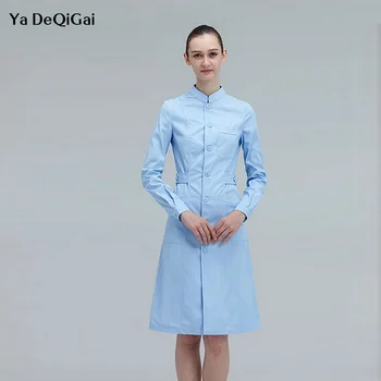 

medical gown Overalls spa uniform Ladies Medical Robe Medical Lab Coat Hospital Doctor Slim Multicolour Nurse Uniform white coat