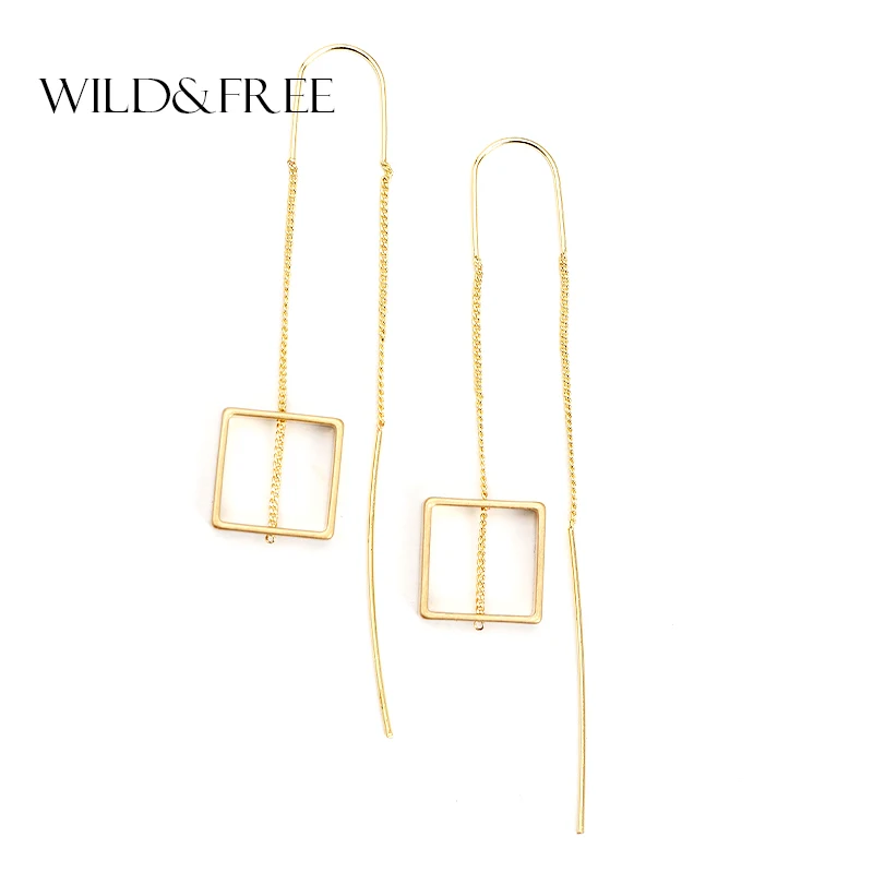 WILD & FREE Women Gold Zinc Alloy Long Ear Line Drop Earrings Fashion Simple Square Pendant Europe Punk Dangle Earring Jewelry
WILD & FREE Women Gold Zinc Alloy Long Ear Line Drop Earrings Fashion Simple Square Pendant Europe Punk Dangle Earring Jewelry