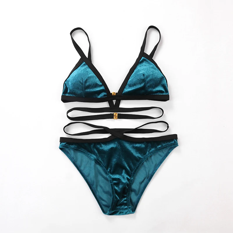 2019 Hot Wholesale Women's Sexy Velvet Swimwear 2 Piece Bikini (8)