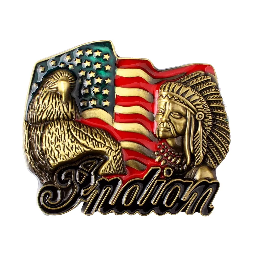 Indian Chief Eagle Engraved Western Cowboy Rodeo Mens Womens Motorcycle Biker Belt Buckle Accessory Gift