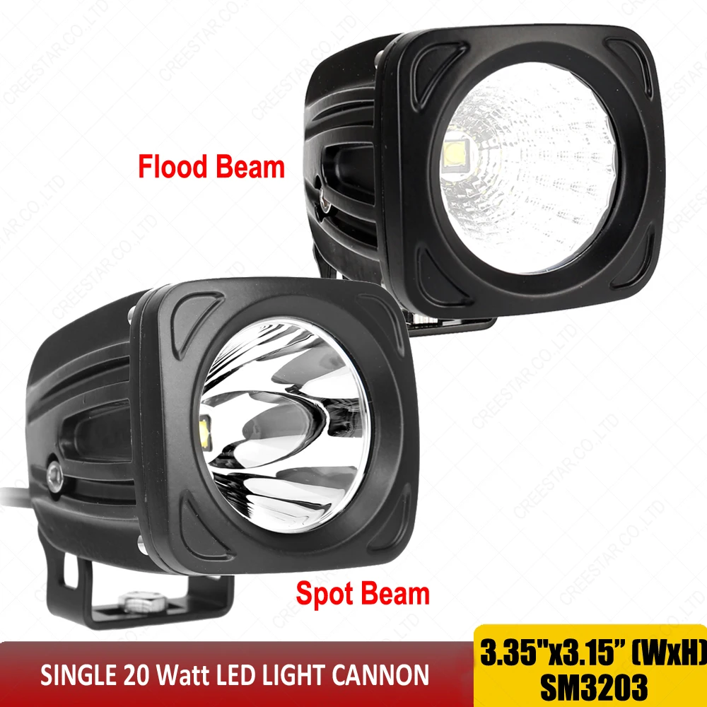 20Watts 3.35" inch Square led work lights 12V 24V Cob single chips led cannon lights Spot beam Flood beam led off road lights x1
20Watts 3.35" inch Square led work lights 12V 24V Cob single chips led cannon lights Spot beam Flood beam led off road lights x1
