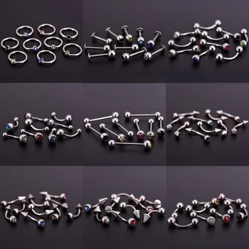 100pcs/lot Mixed Crystal Stainless Steel Ball Horseshoes Barbell Eyebrow Nose Navel Belly Tongue Rings Body Piercing Jewelry
100pcs/lot Mixed Crystal Stainless Steel Ball Horseshoes Barbell Eyebrow Nose Navel Belly Tongue Rings Body Piercing Jewelry