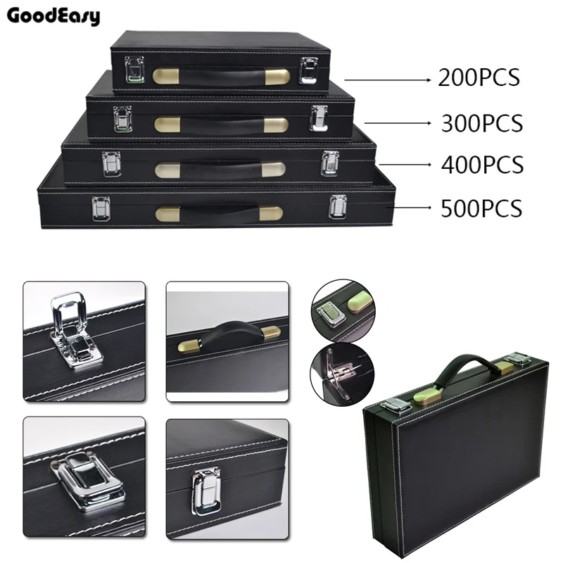High Quality 200/300/400/500PCS PU Leather chips suitcase/Box Container Chip Case/Box Poker Chips Set
High Quality 200/300/400/500PCS PU Leather chips suitcase/Box Container Chip Case/Box Poker Chips Set