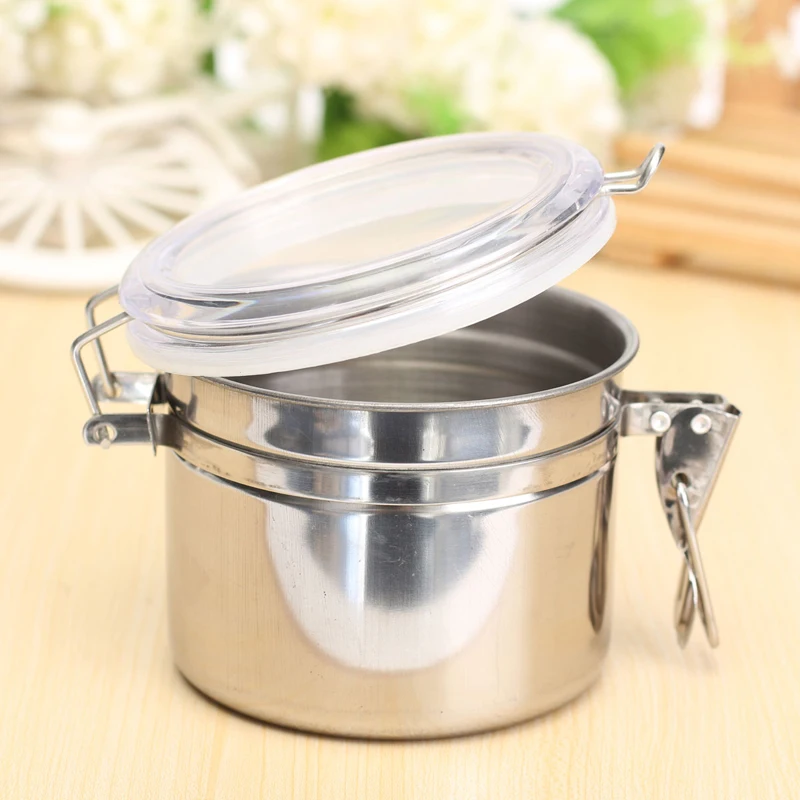 Stainless Steel Airtight Sealed Canister Coffee Flour Sugar Tea Container Holder