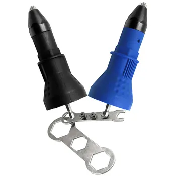 1set Electric Rivet Nut Gun Riveting Tool Cordless Riveting Drill Adaptor Insert Nut Tool Multifunction Nail Gun Auto Rivet