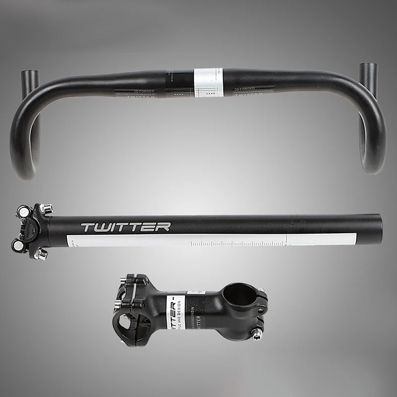 Bicycle Handlebar Set Aluminum Alloy Road Bike Handlebars Bent Bar 31.8x400mm + Seatpost31.6x350mm + Stem31.8x90mm Bike Parts
Bicycle Handlebar Set Aluminum Alloy Road Bike Handlebars Bent Bar 31.8x400mm + Seatpost31.6x350mm + Stem31.8x90mm Bike Parts