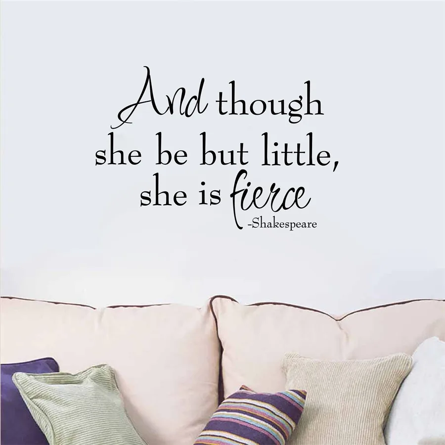 Free shipping Shakespeare quote And though she be but little wall sticker Vinyl wall decal for baby girl bedroom Decor
Free shipping Shakespeare quote And though she be but little wall sticker Vinyl wall decal for baby girl bedroom Decor