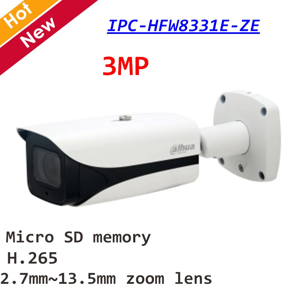 Dahua 3MP IR Bullet Network Camera IPC-HFW8331E-ZE Day/Night 2.7mm ~13.5mm Zoom lens distance 50m Support SD card and PoE+ | Безопасность