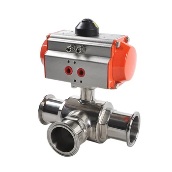 DN40 Sanitary 3 Way L type T type Food Grade Air Control Double Acting Spring Return Air Control Pneumatic Ball Valve
DN40 Sanitary 3 Way L type T type Food Grade Air Control Double Acting Spring Return Air Control Pneumatic Ball Valve