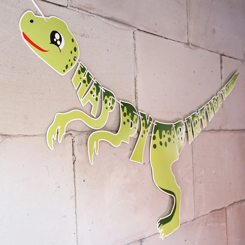 Набор для вечеринки с динозавром баннер мультяшными животными на день рождения