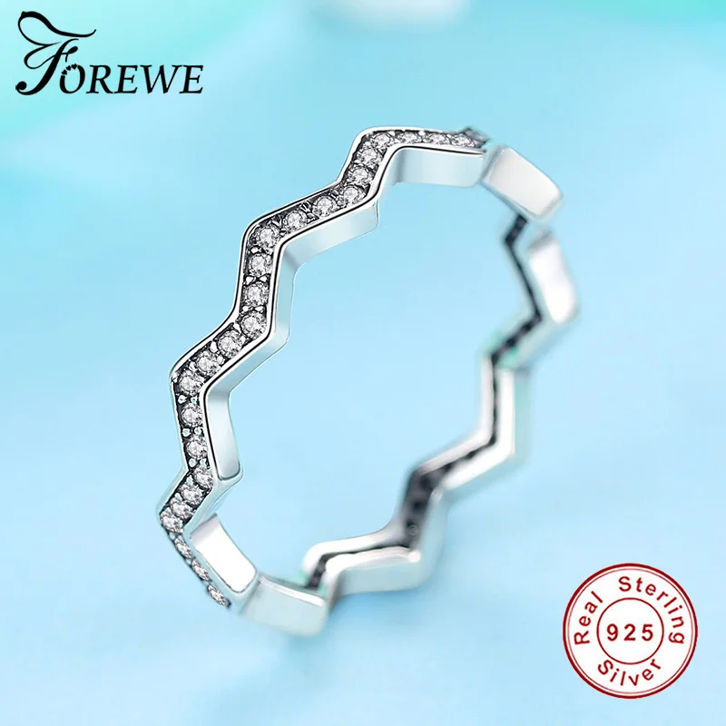FOREWE 2019 New Simple Wave 925 Sterling Silver Rings Crystal Zirconia Wedding Finger Rings for Women Original Jewelry
FOREWE 2019 New Simple Wave 925 Sterling Silver Rings Crystal Zirconia Wedding Finger Rings for Women Original Jewelry