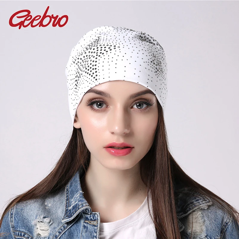 Geebro Women's Hats With Rhinestone Gorras Cotton Hats For Women Bonnet Beanie Hat Skullies Beanies Knitted Female Hat JS298
Geebro Women's Hats With Rhinestone Gorras Cotton Hats For Women Bonnet Beanie Hat Skullies Beanies Knitted Female Hat JS298