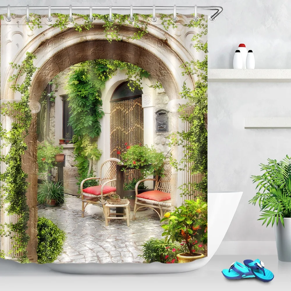 72'' Old Arch Relax Zone View Street With Plant Bathroom Waterproof Fabric Shower Curtain Polyester 12 Hooks Bath Accessory Sets
72'' Old Arch Relax Zone View Street With Plant Bathroom Waterproof Fabric Shower Curtain Polyester 12 Hooks Bath Accessory Sets