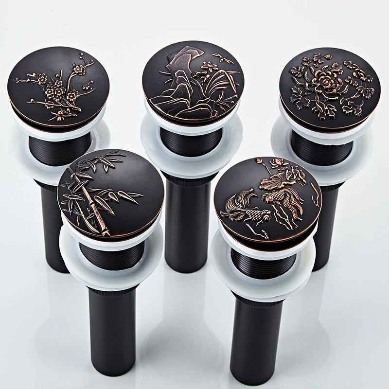 Balck Carved Drainer Without Overflow Brass Bathroom Lavatory Sink Pop Up Drain Bath Basin Sink Stainer Bathroom Accessories
Balck Carved Drainer Without Overflow Brass Bathroom Lavatory Sink Pop Up Drain Bath Basin Sink Stainer Bathroom Accessories