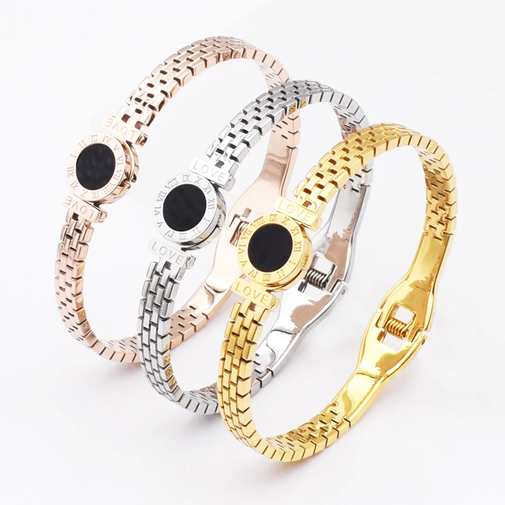 New Arrival Top Quality Stainless Steel Carving Roman Numeral Bracelet & Bangle Love Cuff Bracelets For Women Wedding Jewelry
New Arrival Top Quality Stainless Steel Carving Roman Numeral Bracelet & Bangle Love Cuff Bracelets For Women Wedding Jewelry
