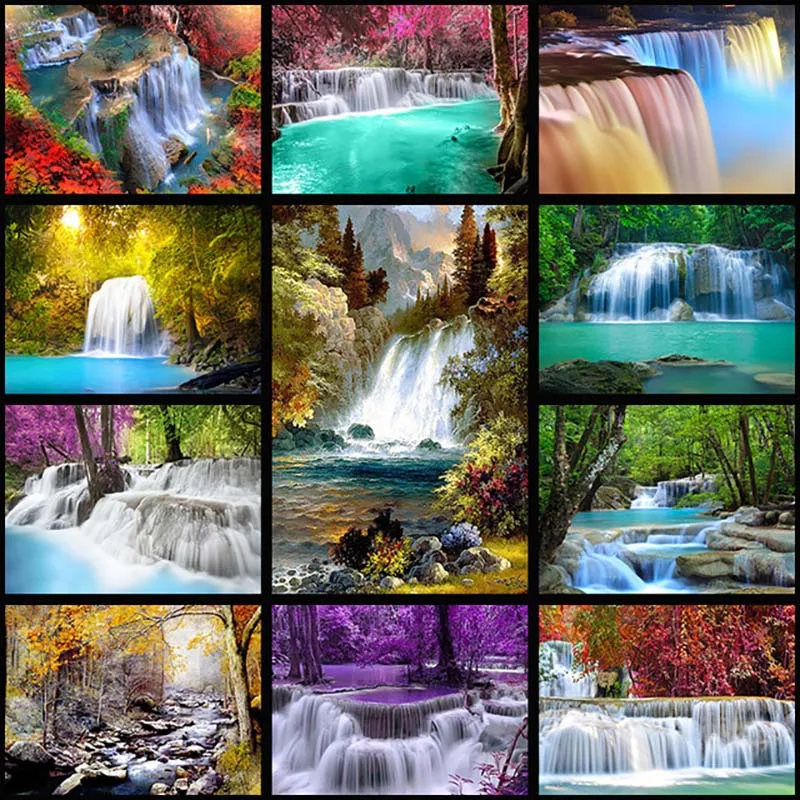 5D Full Square Drill Painting Waterfall Landscape Cross Stitch DIY Color Tree Diamond Embroidery Pattern Living Room Decor Craft 
5D Full Square Drill Painting Waterfall Landscape Cross Stitch DIY Color Tree Diamond Embroidery Pattern Living Room Decor Craft