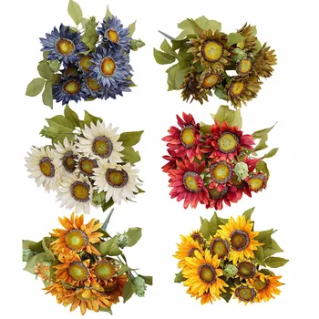 French style Artificial sunflower Silk Flowers Fake Leaf Wedding Home Party Decoration
French style Artificial sunflower Silk Flowers Fake Leaf Wedding Home Party Decoration