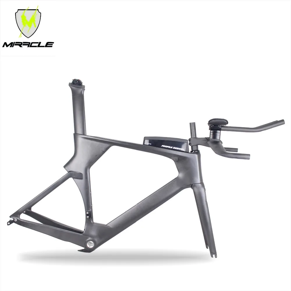 Image Toray t700 Triathlon Bicycle Frame Kits light 700c,Miracle 2018 wholesale AERO di2 Carbon TT Frame 49 52 54 56cm