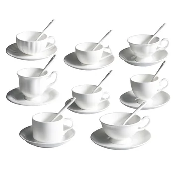 Classic Bone China Coffee Mug Cup with Saucer Spoon Kit White Ceramic Espresso Cups Juice Milk Mugs Home Drinkware
Classic Bone China Coffee Mug Cup with Saucer Spoon Kit White Ceramic Espresso Cups Juice Milk Mugs Home Drinkware