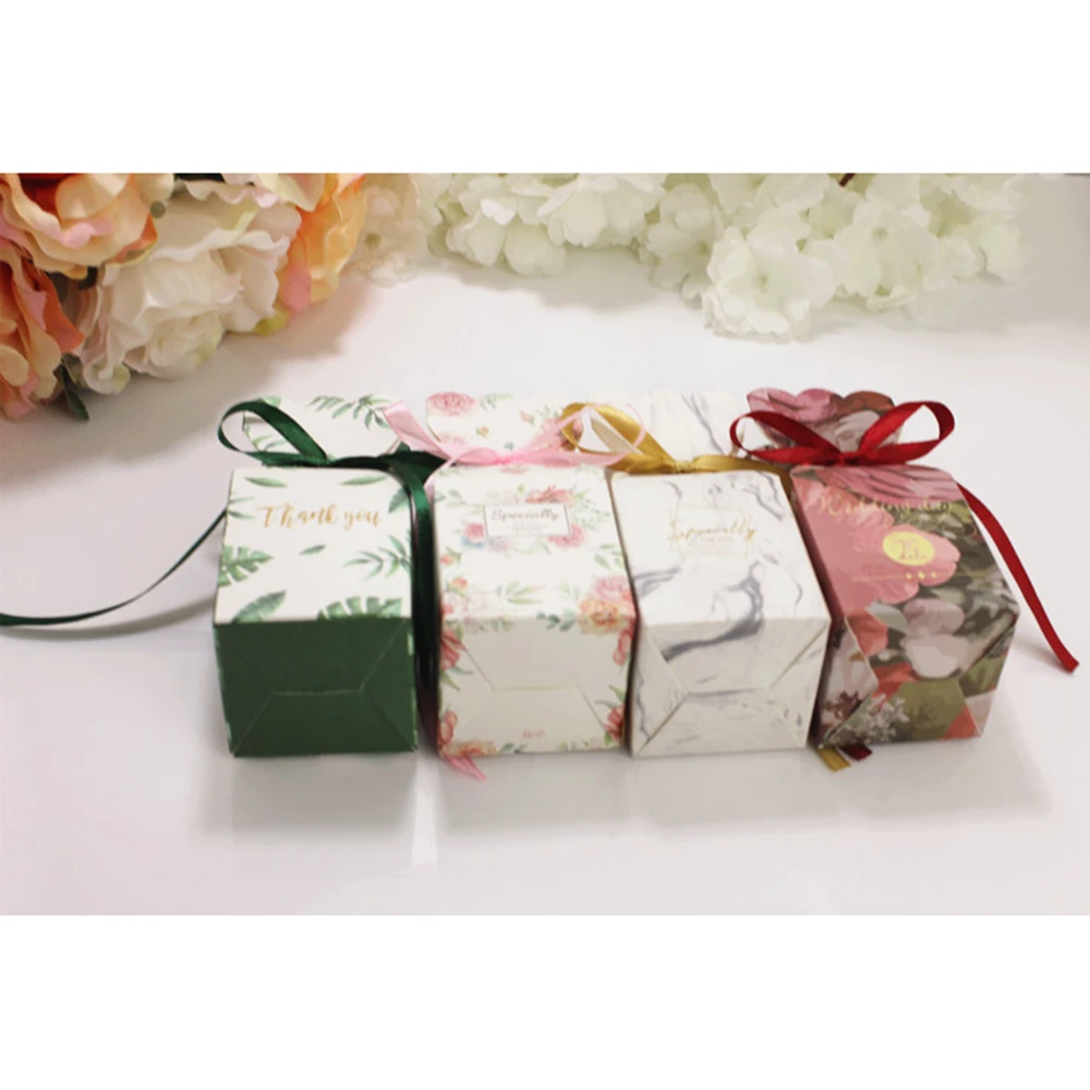 new paper candy boxes gift bag with ribbon wedding gift box baby