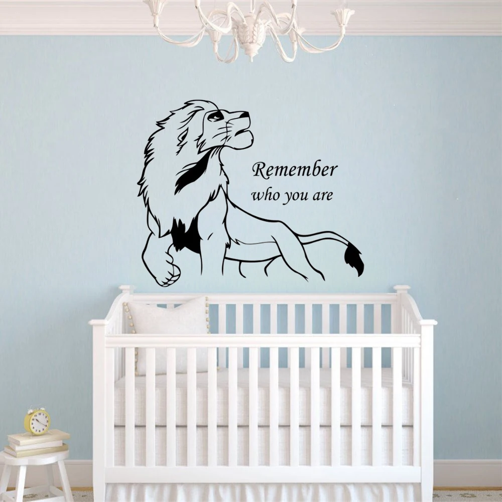 Lion King Simba Wall Decal Remember Who You Are Quote Vinyl Wall Sticker Kids Bedroom Wall Murals Baby Room Decoration AY0218
Lion King Simba Wall Decal Remember Who You Are Quote Vinyl Wall Sticker Kids Bedroom Wall Murals Baby Room Decoration AY0218