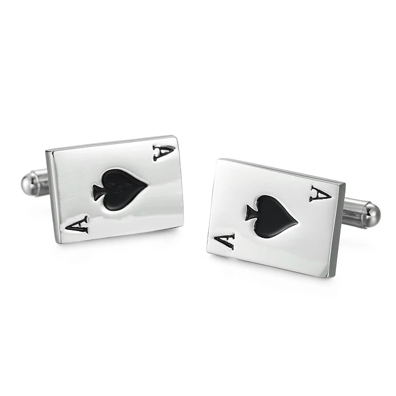 KC Men's Cufflinks classic poker spades A other high quality French Cufflinks Cuff nails button can be used as the father's gift
KC Men's Cufflinks classic poker spades A other high quality French Cufflinks Cuff nails button can be used as the father's gift