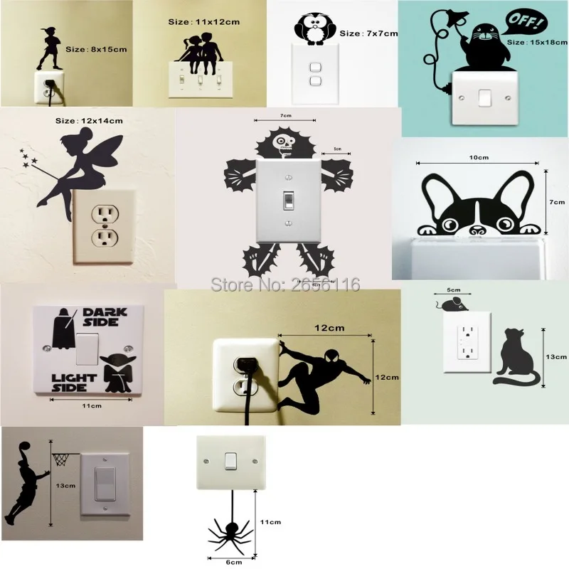 12 Styles Cute Switch Wall Stickers Diverse Funny Animals Patterns Vinyl Decals Home Decoration
12 Styles Cute Switch Wall Stickers Diverse Funny Animals Patterns Vinyl Decals Home Decoration