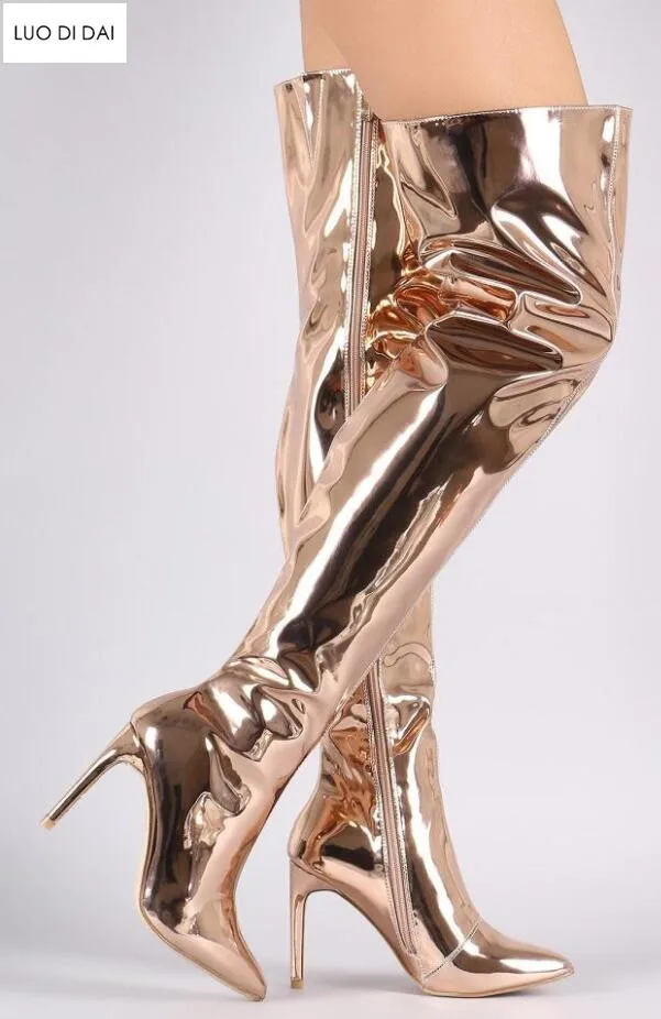 2019 Fashion Woman Mirror Gold Silver Boots Metallic Leather Ankle Booties Pointed Toe High Heels Sexy Ladies Shoes Women Boots
2019 Fashion Woman Mirror Gold Silver Boots Metallic Leather Ankle Booties Pointed Toe High Heels Sexy Ladies Shoes Women Boots