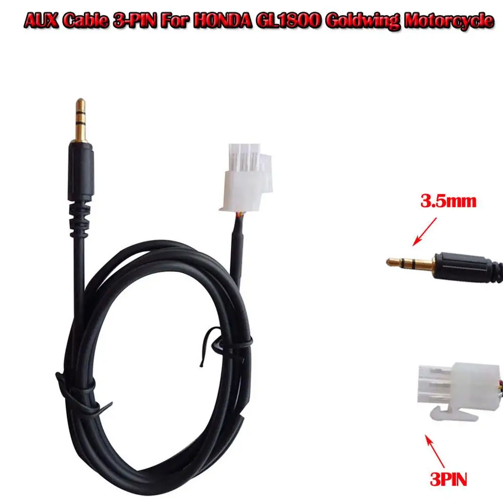 New 3.5MM Smartphone AUX Cable 3-PIN For HONDA GL1800 Goldwing Motorcycle motorbike connecting line
New 3.5MM Smartphone AUX Cable 3-PIN For HONDA GL1800 Goldwing Motorcycle motorbike connecting line