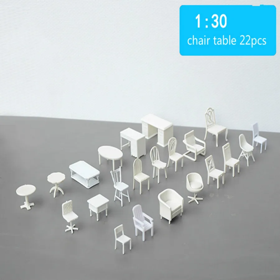20pcs/lot 1/30 scale white hot sale Plastic model chair and table for architecture model kits toy
20pcs/lot 1/30 scale white hot sale Plastic model chair and table for architecture model kits toy