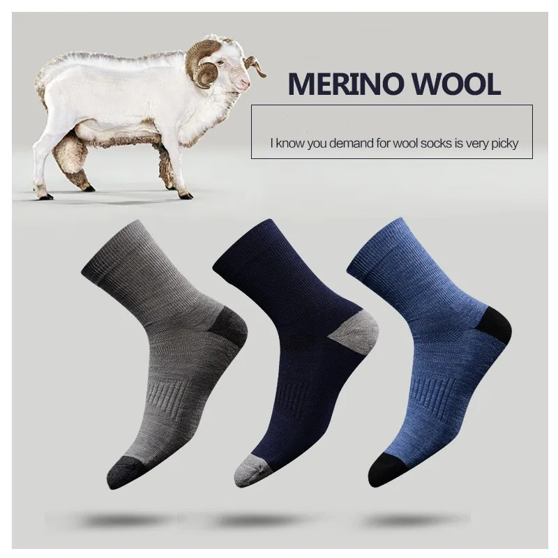 3 пары высокое качество австралийская мериносовая шерсть толстые носки для