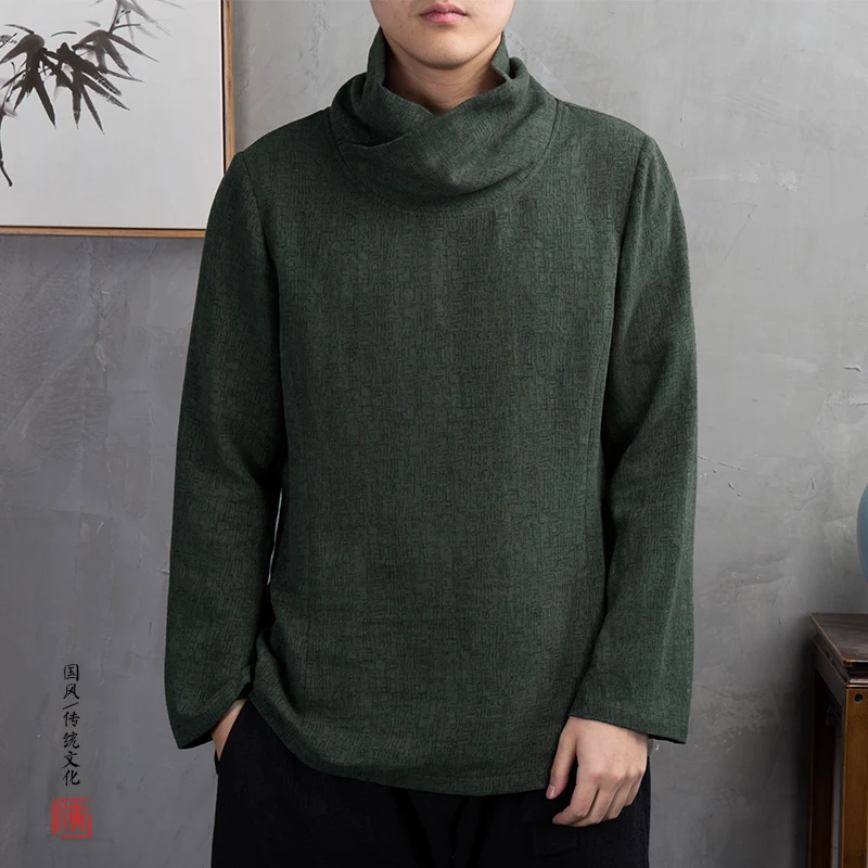 MIXCUBIC 2018 Autumn Korean style High collar jacquard linen T-shirts men casual loose linen T-shirts for men size M-4XL
MIXCUBIC 2018 Autumn Korean style High collar jacquard linen T-shirts men casual loose linen T-shirts for men size M-4XL