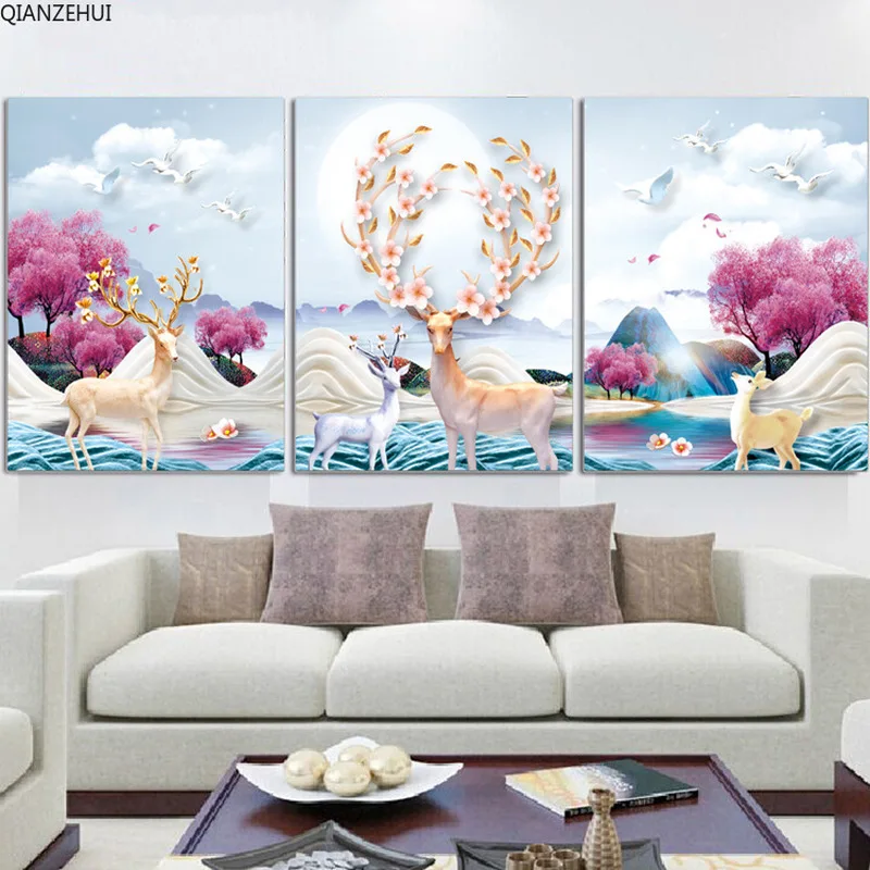 QIANZEHUI,DIY Diamond Embroidery,fortune deer elk Full rhinestone 5D Round Diamond painting cross stitch,needlework
QIANZEHUI,DIY Diamond Embroidery,fortune deer elk Full rhinestone 5D Round Diamond painting cross stitch,needlework