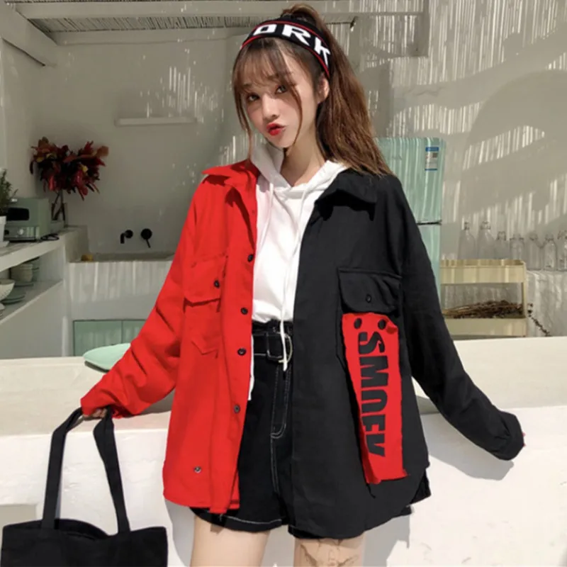 Harajuku Denim Jacket Women 2019 Korean Patchwork Single-breasted Loose Coats Spring Autumn Fashion Casual Letter Print Outwear
Harajuku Denim Jacket Women 2019 Korean Patchwork Single-breasted Loose Coats Spring Autumn Fashion Casual Letter Print Outwear