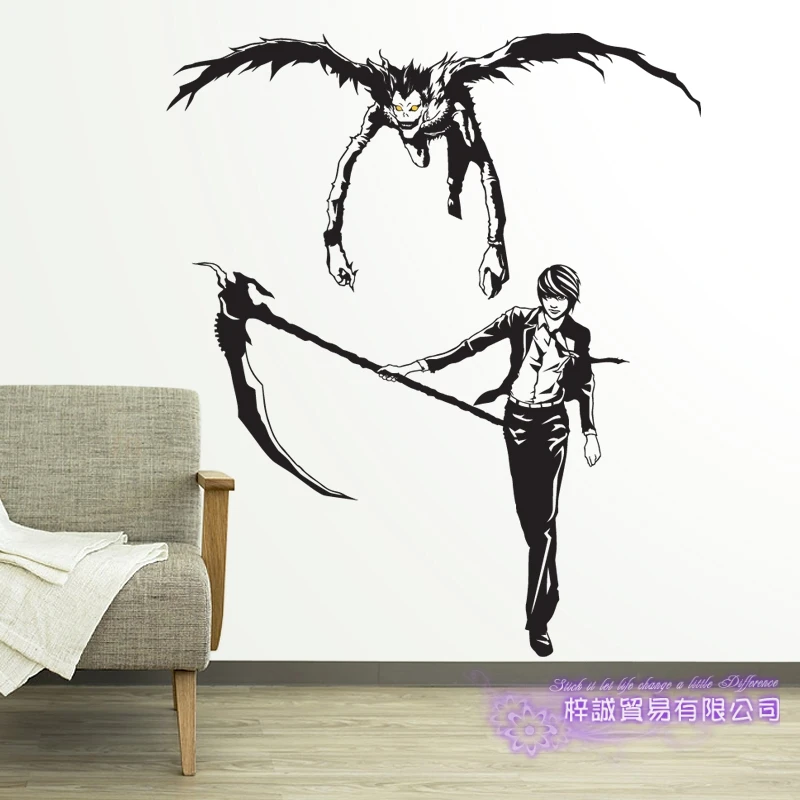 Фото Наклейка на стену Death Note Виниловая наклейка декоративное украшение для дома