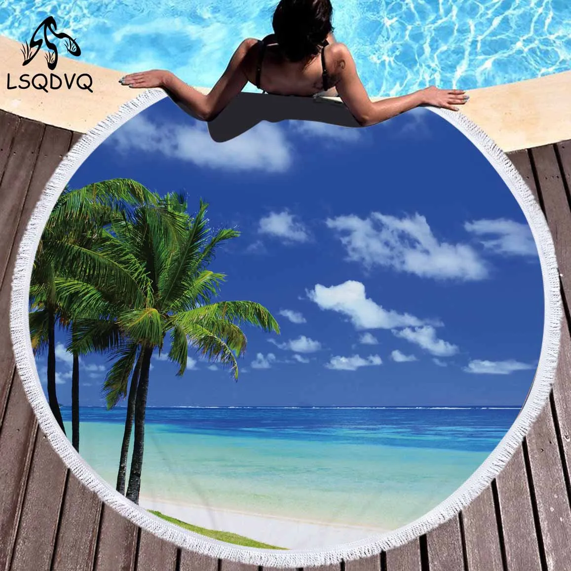 Leisure Seaside Holiday Tourism Beautiful Scenery Round Beach Towel with Tassels Bathroom Towels for Adults Beach Cover
Leisure Seaside Holiday Tourism Beautiful Scenery Round Beach Towel with Tassels Bathroom Towels for Adults Beach Cover