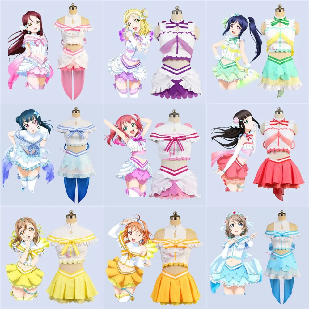 Индивидуальный размер LoveLive Sunshine Aqours Косплей-костюм для аквариума платье всех