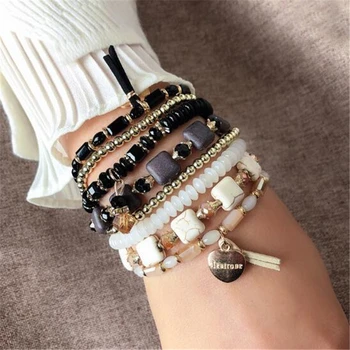 ZOSHI Women Bohemian Boho Bracelets Vintage Wrap Natural Stone 4 Multi-layer Strands Woven Handmade Wrap Bracelets Heart Charm
ZOSHI Women Bohemian Boho Bracelets Vintage Wrap Natural Stone 4 Multi-layer Strands Woven Handmade Wrap Bracelets Heart Charm