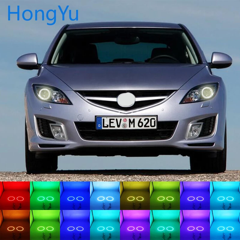 Latest Headlight Multi-color RGB LED Angel Eyes Halo Ring Eye DRL RF Remote Control for mazda 6 2007-2012 Accessories 
Latest Headlight Multi-color RGB LED Angel Eyes Halo Ring Eye DRL RF Remote Control for mazda 6 2007-2012 Accessories