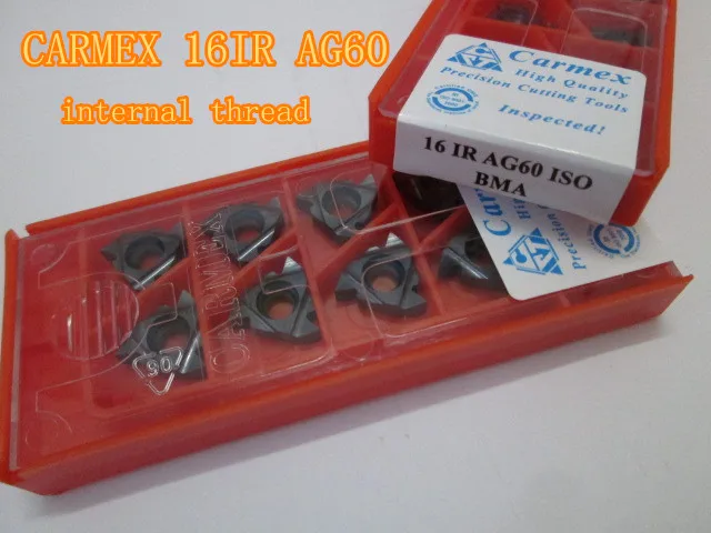 10 шт. CARMEX 16IRAG60 CNC внутренние резьбовые карбидные вставки для обработки резьбы из