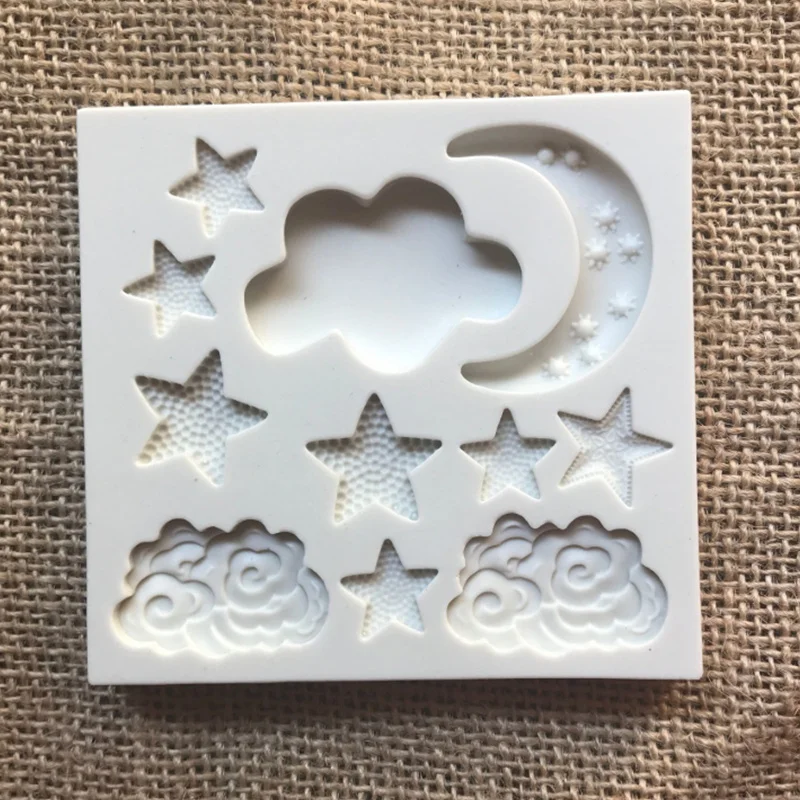 DIY 3D Cake Decorating Mold Stars Moon Cloud Mould for Fondant Silicone Sugar Craft Cake Decorating Fondant Mold
DIY 3D Cake Decorating Mold Stars Moon Cloud Mould for Fondant Silicone Sugar Craft Cake Decorating Fondant Mold