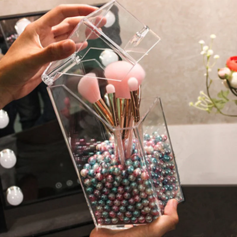 Clear Makeup Brush Storage Box Acrylic Makeup Organizer With Cover Dust-proof Cosmetic Brush Storage Box For Makeup With Pearls
Clear Makeup Brush Storage Box Acrylic Makeup Organizer With Cover Dust-proof Cosmetic Brush Storage Box For Makeup With Pearls