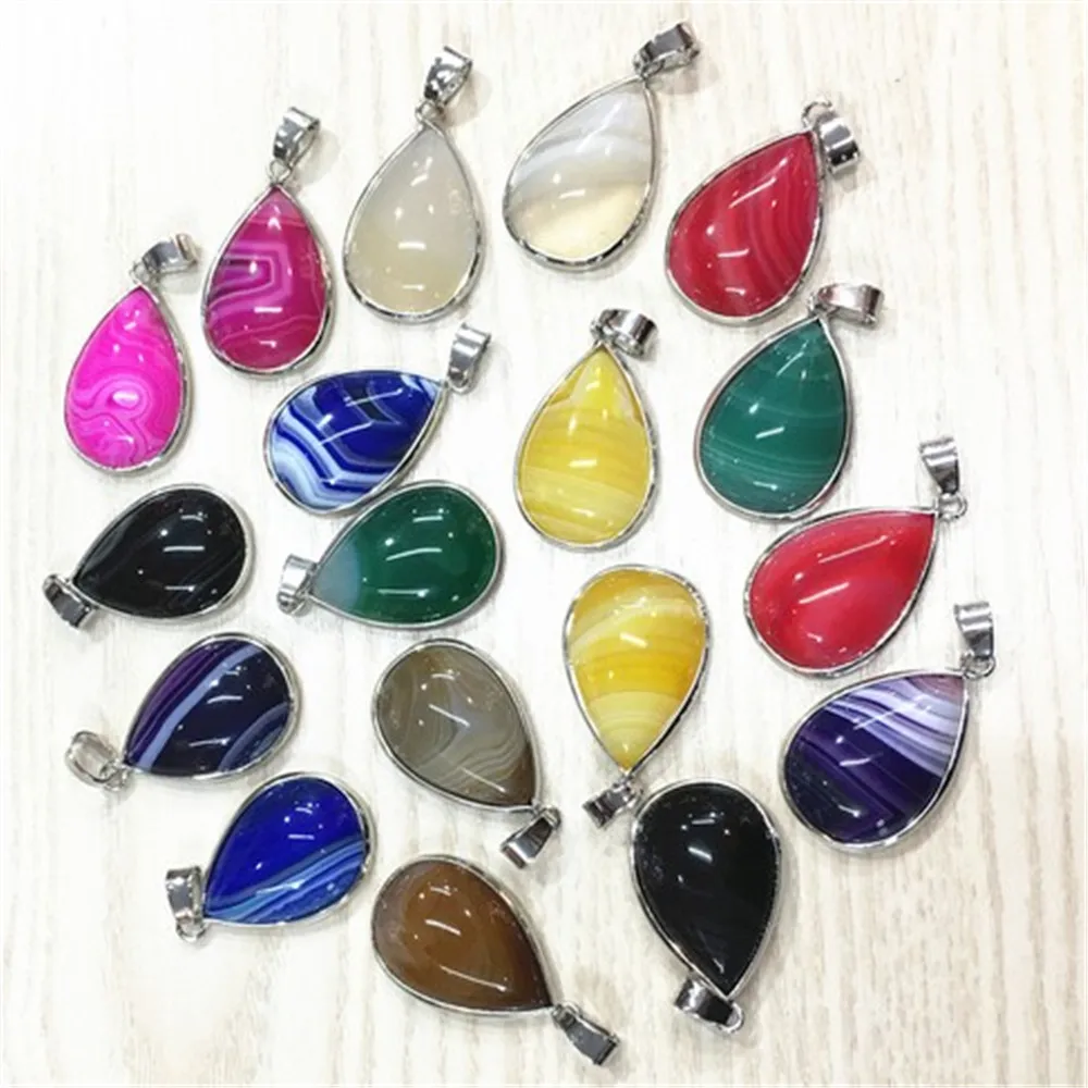 Natural Stone Pendant Lapis lazuli Yellow Green Purple Pink Blue Brown Agates Onyx Water Drop For Jewelry making 12pcs 25*18MM
Natural Stone Pendant Lapis lazuli Yellow Green Purple Pink Blue Brown Agates Onyx Water Drop For Jewelry making 12pcs 25*18MM