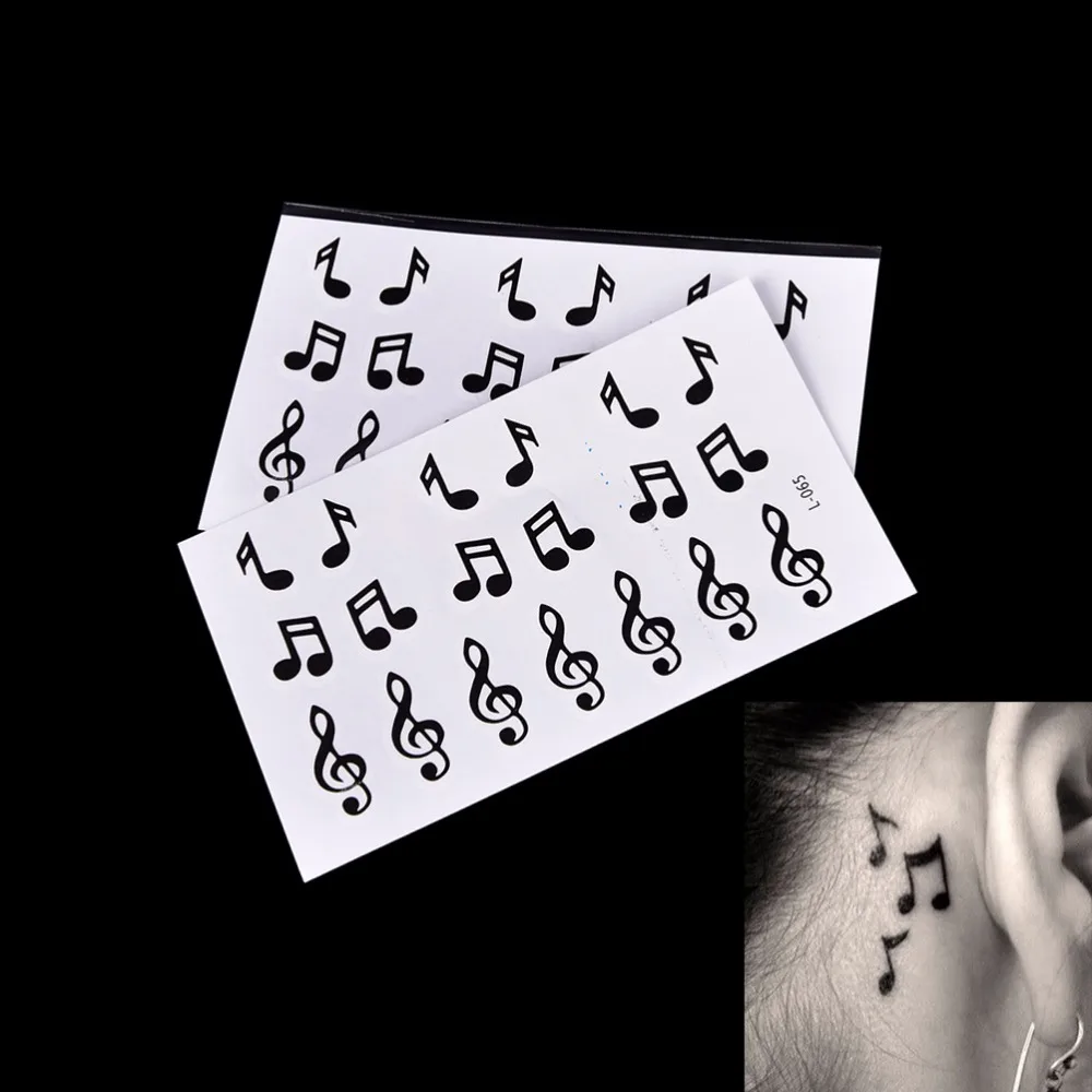 

Waterproof Temporary Tattoo Sticker Music Note Musical Note Water Transfer fake tattoo flash tattoo for girl women men 10.5*6 cm