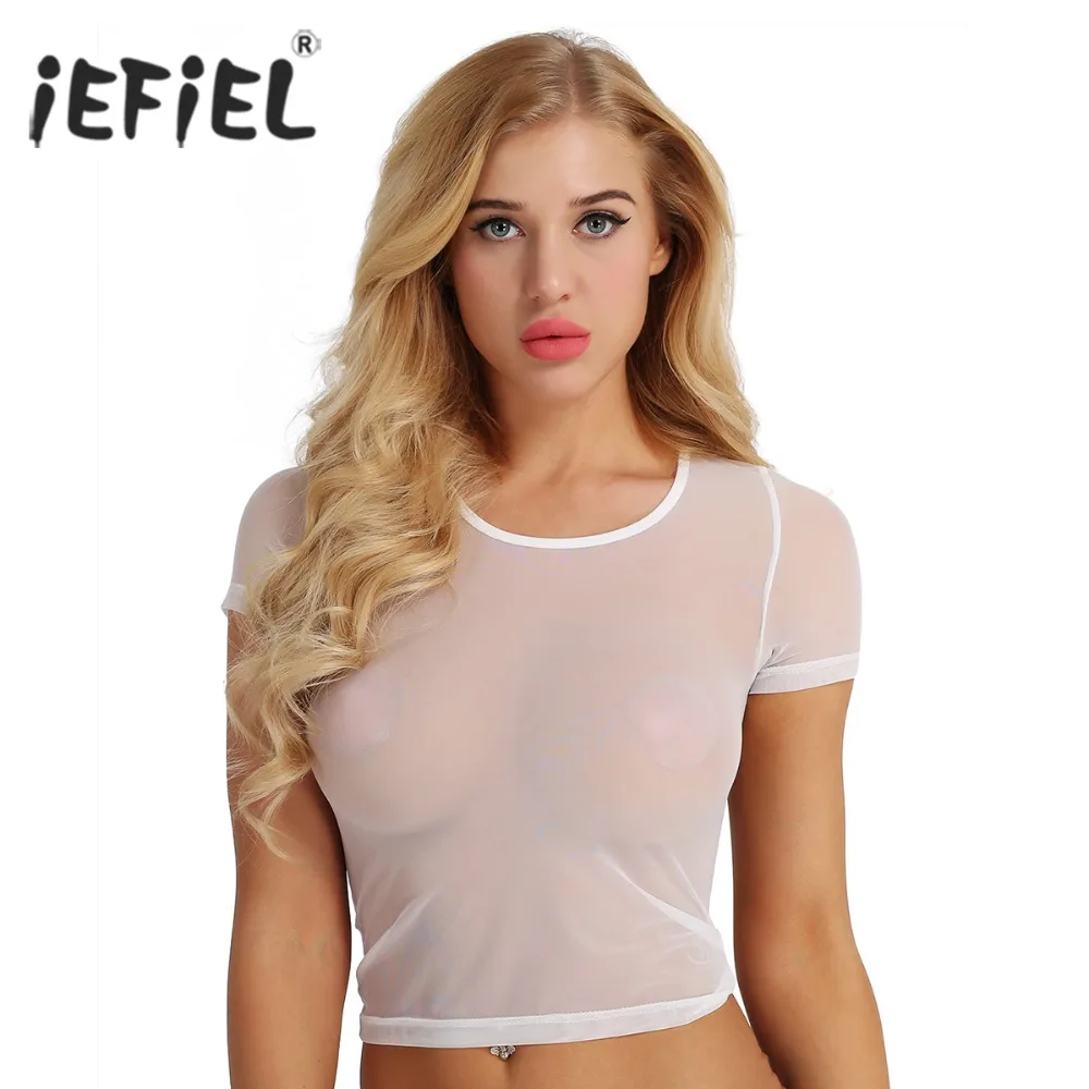 iEFiEL Women Night Party Collection Tops Sheer See-Through Transparent Mesh Scoop Neck Crop Top Stretchy Slim Fit Shorts Shirts
iEFiEL Women Night Party Collection Tops Sheer See-Through Transparent Mesh Scoop Neck Crop Top Stretchy Slim Fit Shorts Shirts