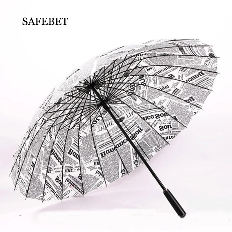 24K Newspaper Windproof Solid Large Long-Handle male Umbrella Rainy Stick Outdoor Men's Parapluie Women guarda-chuva
24K Newspaper Windproof Solid Large Long-Handle male Umbrella Rainy Stick Outdoor Men's Parapluie Women guarda-chuva