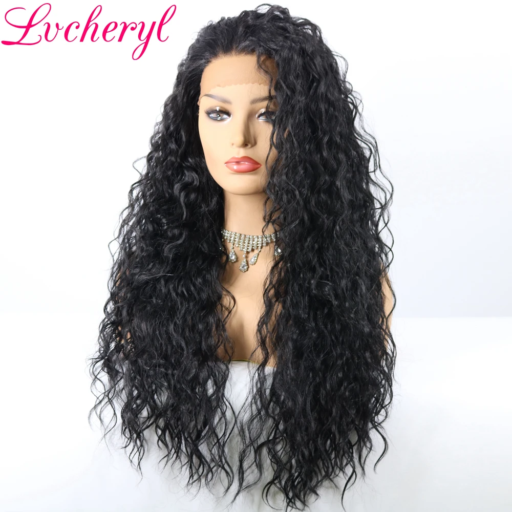Lvcheryl Black Color Kinky Curly Synthetic Lace Front Wig 180% Heavy Density Heat Resistant Fiber Long Curly Wigs For Women
Lvcheryl Black Color Kinky Curly Synthetic Lace Front Wig 180% Heavy Density Heat Resistant Fiber Long Curly Wigs For Women