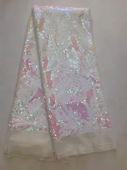 African White Sequins Net Lace Fabric Style Nigeria Sequined Swiss Mesh Tulle Lace For Women Party Wedding Dress Fabrics M10012
African White Sequins Net Lace Fabric Style Nigeria Sequined Swiss Mesh Tulle Lace For Women Party Wedding Dress Fabrics M10012