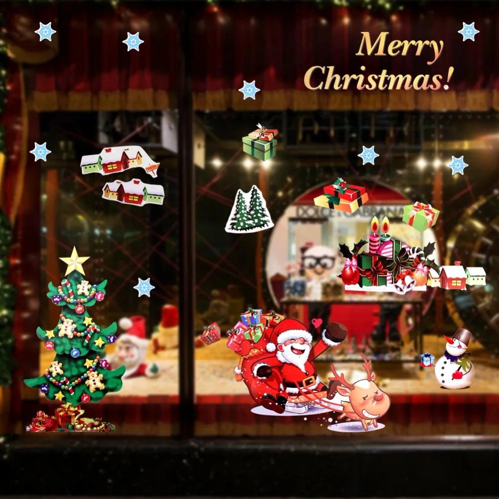 OurWarm DIY Christmas Window Sticker Santa Claus Christmas Tree Stickers PVC Christmas Decorations for Home New Year Product
OurWarm DIY Christmas Window Sticker Santa Claus Christmas Tree Stickers PVC Christmas Decorations for Home New Year Product